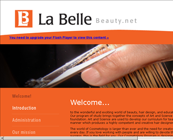 La Belle Beauty Academy web screenshot