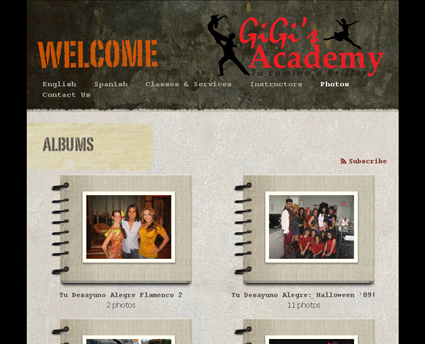 Gigis Academy web screenshot