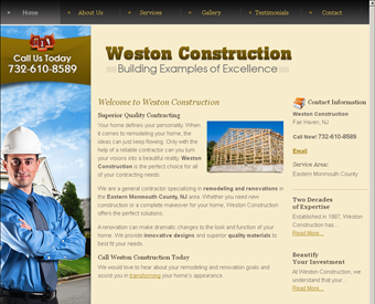 Weston Construction web screenshot