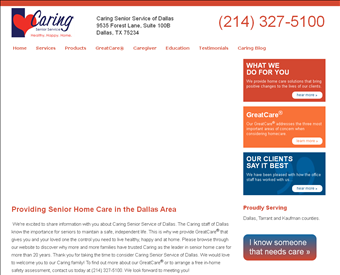 Caring Senior Service of Dallas web screenshot