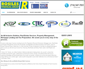 Rosiles Financial Group web screenshot