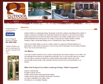 Outdoor Solutions web screenshot