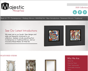 Majestic Mirror & Frame web screenshot