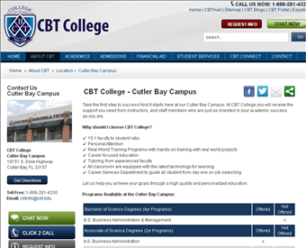 CBT College - Cutler Bay Campus web screenshot
