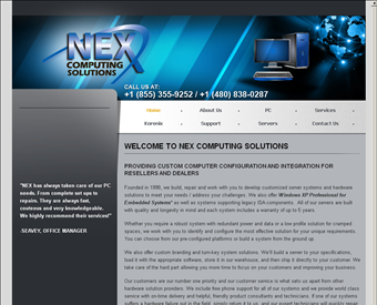 NEX Computing Solutions web screenshot