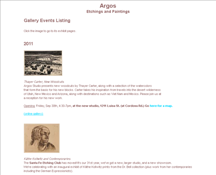 Argos Etchings & Paintings web screenshot