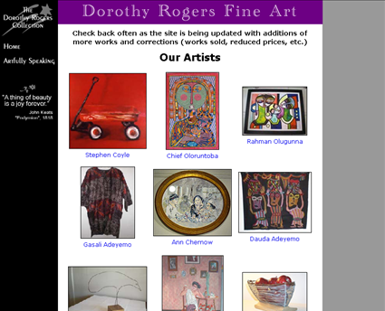 Dorothy Rogers Fine Art web screenshot