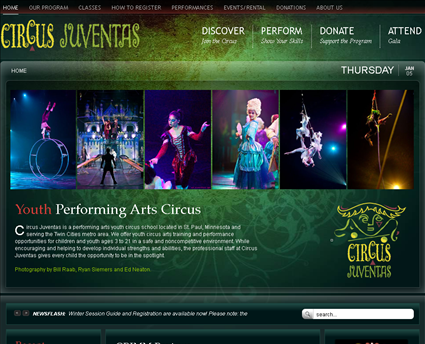 Circus Juventas web screenshot