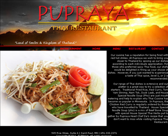 Pupraya Thai Restaurant web screenshot