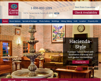 Comfort Suites at Sabino Canyon web screenshot