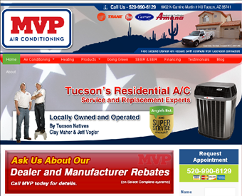 MVP Air Conditioning web screenshot