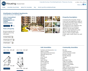 PC Housing Washington DC web screenshot
