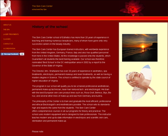 Skin Care Center School Of Aesthetics web screenshot