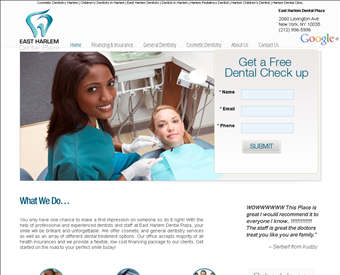 East Harlem Dental Plaza web screenshot