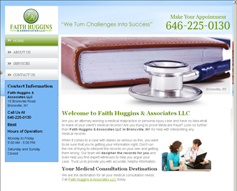 Faith Huggins & Associates LLC web screenshot