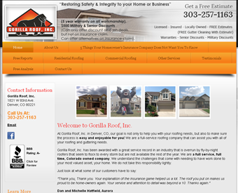 Gorilla Roof web screenshot