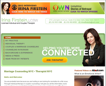 Irina Firstein, LCSW web screenshot