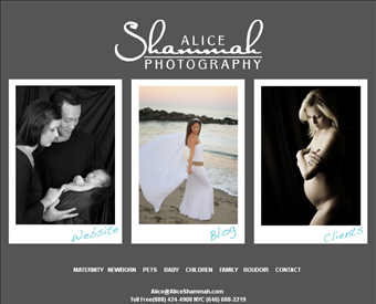 Alice Shammah Photography web screenshot