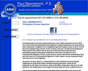 Paul Besmertnik P.E. Home Inspection web screenshot