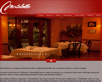 Montebello Ristorante web screenshot