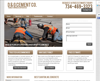 D & G Cement Co web screenshot