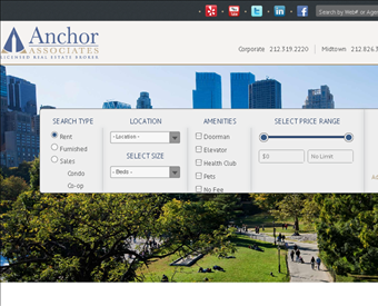 Anchor Associates NYC Apartments for Rent web screenshot