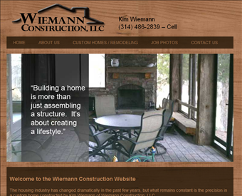 Wiemann Construction, LLC web screenshot