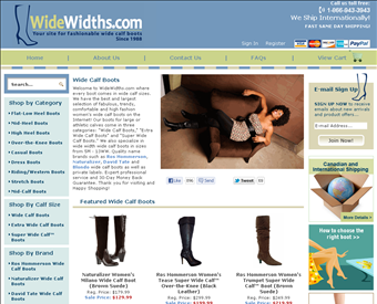 WideWidths.com - Wide Calf Boots web screenshot