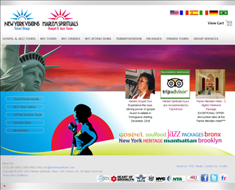 Harlem Spirituals / New York Visions Inc. web screenshot