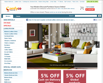 Comfyco Furniture web screenshot