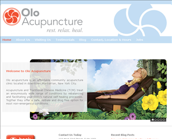 Olo Acupuncture web screenshot