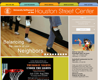 University Settlement at the Houston Street Center web screenshot