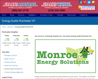 Energy Audits Rochester NY web screenshot