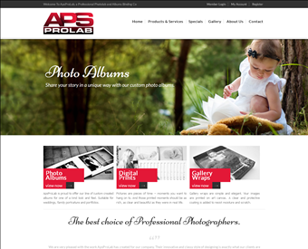 APSProLab Professional Photo Lab & Albums Binding Company web screenshot