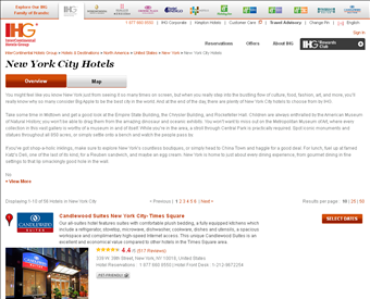 IHG Hotels New York City web screenshot