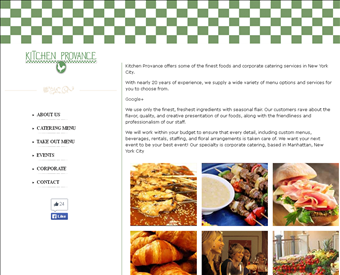 Kitchen Provance Caterers web screenshot