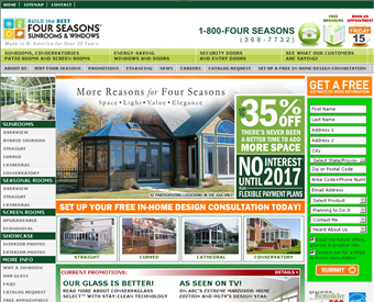 Four Seasons Sunrooms web screenshot