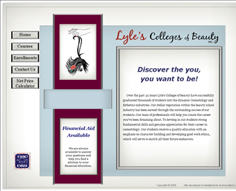 Lyles Colleges of Beauty web screenshot