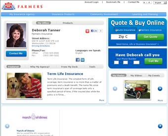 Farmers Insurance - Deborah Tanner web screenshot