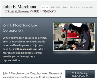 John F Marchiano Law Corporation web screenshot
