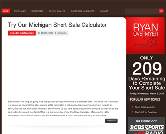 Ryan Overmyer, Realtor web screenshot