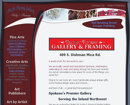 Pacific Flyway Art Gallery web screenshot
