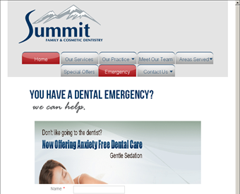 Summit Dentistry Dr. Lopez DDS web screenshot
