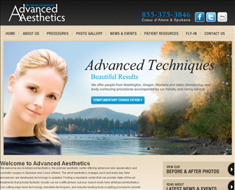 Advanced Aesthetics: Kevin Johnson, MD, FACS web screenshot