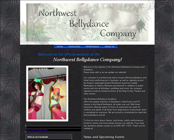 Northwest Bellydance Academy web screenshot
