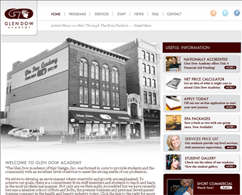 Glen Dow Academy of Hair Design web screenshot