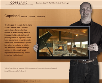 Copeland Architecture & Construction Inc web screenshot