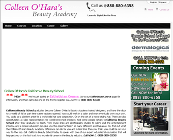Colleen O'Hara's Beauty Academy web screenshot
