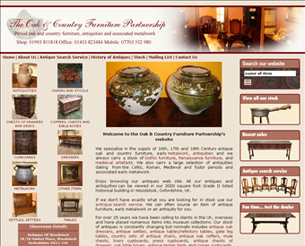 Antiques Of Woodstock web screenshot