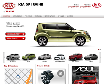 Kia of Irvine web screenshot